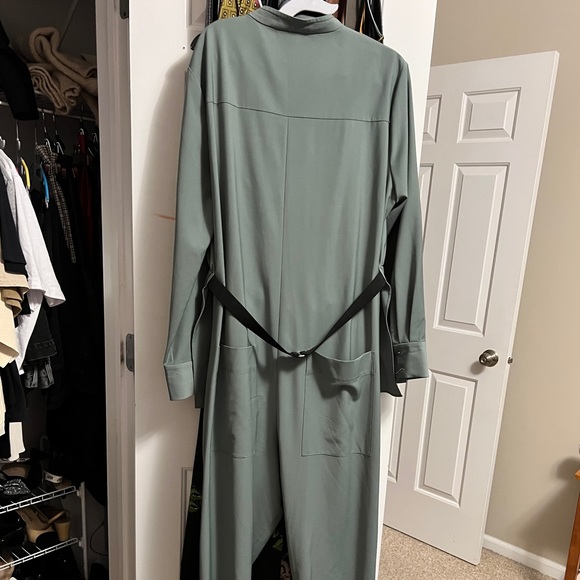 Tibi Green Double Layer Plain Weave Jumpsuit - Picture 6 of 6